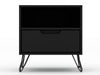 Rockefeller Mid-Century Modern 20" Nightstand in Black (1-Drawer) - Set of 2 | Table de nuit Rockefeller Mid-Century Modern 20" en noir (1 tiroir) - Lot de 2