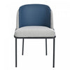 Olivia Set of 2 Modern Dining Chair with Slanted Legs and Adjustable Feet,Blue&Gray | Olivia Ensemble de 2 chaises de salle a manger modernes avec pieds inclines et pieds reglables, bleu et gris