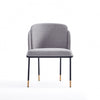 Flor Modern Metal Twill Weave Dining Chair in Gray - Set of 2 | Chaise de salle a manger Flor en metal moderne a tissage serge gris - Lot de 2
