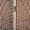 Homcom Double Hinged Woven Wicker Room Divider And Privacy Screens|Homcom Separateur De Piece En Osier Tisse A 4 Panneaux 6ft