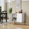 HOMCOM Sideboard with Fluted Doors, 32" Modern Buffet Cabinet, White