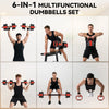 Soozier 6-in-1 Adjustable Dumbbell Set, 44lbs Free Weights Set, Red