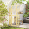 Outsunny 3 Panel Outdoor Wood Privacy Screen, Room Divider, Natural Wood