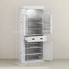 HOMCOM 71" Kitchen Pantry Cabinet with Spice Racks and LED Lights, White