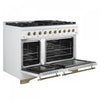 Forno Antico 48" Gas Range, White, Double Ovens, -FFSGS6219-48WHT | Cuisiniere a gaz Antico de 48",blanc, avec double four – FFSGS6219-48BLK