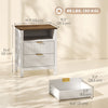 HOMCOM Nightstand Bedside Table with Shelf, 2 Drawers, White and Walnut