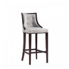 Fifth Avenue Traditional Wood Upholstered Barstool in Light Gray - Set of 3 | Tabouret de bar traditionnel en bois avec assise rembourree Fifth Avenue, gris clair - Lot de 3