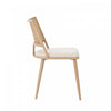 Oliver Modern Dining Chairs with PU Upholstered and PE Rattan Backrest Set of 4,Beige  | Chaises de salle a manger modernes Oliver avec assise rembourree en PU et dossier en rotin PE, lot de 4, beige