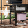 Outsunny Charcoal Smoker, BBQ with Adjustable Height, Portable Barbecue with Folding Shelves, Thermometer, Bottle Opener & Wheels for Outdoor Camping, Picnic, Backyard, Black