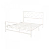 Robert Metal Construction Bed Frame With Circular Design Headboard And Footboard,king Size,white King Bed | Robert Cadre De Lit En Metal Avec Tete Et Pied De Lit Au Design Circulaire, Taille King, Blanc
