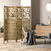 Homcom 4 Panel Room Divider, 5.6 Ft Folding Privacy Screens, Brown