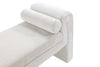 Concord Modern Glam Chenille Accent Bench in Ivory | Banc d’appoint moderne et glamour Concord en chenille ivoire
