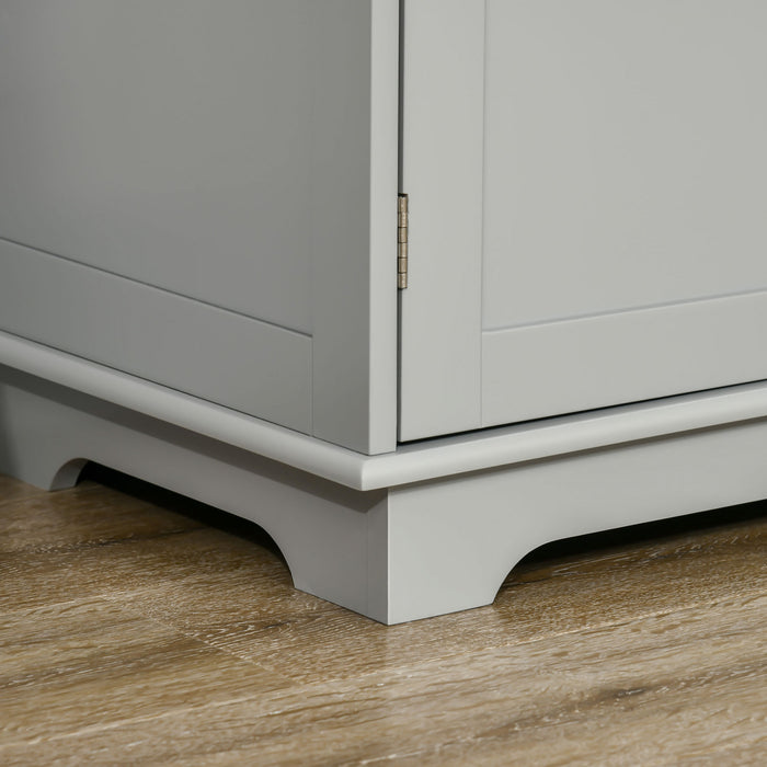 HOMCOM Coffee Bar Cabine, Kitchen Cabinet with Drawers, Grey