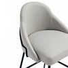 Gracie Modern Metal Upholstered Barstool in Stone Gray and Black - Set of 3 | Tabouret de bar moderne en metal Gracie avec revetement en tissu, gris pierre et noir - Lot de 3