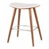 LumiSource Saddle White Faux Leather Mid-Century Modern Counter-Height Stool - Set of 2|Tabouret moderne du milieu du 20e siècle Saddle de hauteur comptoir en similicuir blanc - ensemble de 2