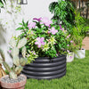 Outsunny Metal Planter, 3 x 3 x 1.5 ft Outdoor Garden Box Dark Grey