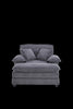 Liam 46.9" Modern indoor corduroy sofa with 2 soft cushions ,Grey Sofa  | Liam Canape d'interieur moderne en velours cotele 46,9" avec 2 coussins moelleux, Gris