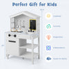 Costway Kids Farmhouse Kitchen Play Set Wooden Pretend Toy With Storage & Accessories