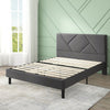Judy Upholstered Platform Bed with Headboard in Dark Grey - Queen Size | Judy lit plateforme rembourré avec tête de lit gris foncé - Grand