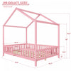 Paul Montessori Floor Bed with Canopy and High Railings,Full Size, Pink Full Bed | Paul Lit Montessori au sol avec baldaquin et barrieres hautes, Taille Double, Rose