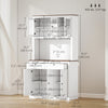 HOMCOM 71" Pantry Cabinet w/ Microwave Space Buffet w/ Hutch White