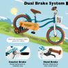 Costway 14" Kid's Bike With Removable Training Wheels & Basket For 3-5 Years Old Blue