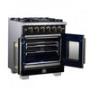 Forno Capriasca 30" Black Gas Range 4.32 cu.ft -FFSGS6460-30BLK | Cuisiniere a gaz noire Capriasca 30 pouces, 4,32 pi³ – FFSGS6460-30BLK