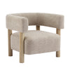 Evelyn Accent Arm Chair with Comfortable Seating and Boucle Upholstery,Natural Wood Accent Chair | Evelyn Fauteuil d’appoint avec assise confortable et revetement en boucle, bois naturel