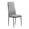 Ava Modern Diamond Grid Pattern Dining Chair Set (4-Pack) with Fireproof Leather and Metal Frame,Grey  | Ensemble de chaises de salle a manger modernes Ava avec motif de grille en diamant (lot de 4), cuir ignifuge et cadre en metal, gris