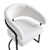 Augusta Modern Metal Vegan Leather Dining Chair in White - Set of 2 | Chaise de salle a manger Augusta moderne en metal et cuir vegetalien blanc - Lot de 2
