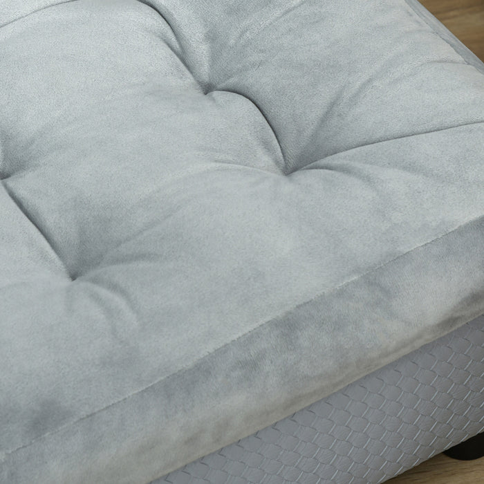 Pawhut Pet Sofa Dog Couch Chaise Lounge Pet Bed With Storage Function Small Sized Dog Various Cat Sponge Cushioned Bed Lounge, Light Grey