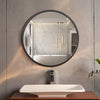 Arcus 24" X 24" Hand Crafted Round Mirror - Black|Miroir rond Arcus 24 po x 24 po fabriqué à la main - noir