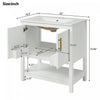 Simona 30" Solid Wood Bathroom Vanity With Ceramic Sink And Storage - White | Simona Meuble-lavabo En Bois Massif 30" Avec Vasque En Ceramique Et Espace De Rangement -Blanc