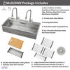 MultiSINK 45 in. Dual Mounted 3-Level Workstation Kitchen Sink, Faucets, Glass Rinser,Stainless Steel- J-WP30 Laundry Combo | Evier poste de travail MultiSINK 45 po, double pose, 3 niveaux, robinets, rince-verre, inox - J-WP30