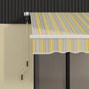 Outsunny 8' X 6.5' Retractable Awning With LED Lights, Uv40+, Yellow/grey|Outsunny Auvent Retractable 8' X 6.5' Avec Lumieres LED, Uv40+, Jaune/gris