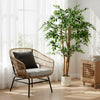 HOMCOM 5FT Artificial Banyan Tree, Set of 2 Artificial Plant for Home Decor