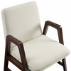 Stella Modern Wood Velvet Armchair in Cream | Fauteuil moderne en bois et velours Stella, coloris creme
