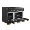 Forno Antico 48" Gas Range, Black, Double Ovens, -FFSGS6219-48BLK | Cuisiniere a gaz Antico de 48", noire,avec double four – FFSGS6219-48BLK