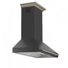 Forno Aria 60 Inch Wall-Mounted Black Range Hood- FRHWM5095-60BLK | Hotte de cuisiniere murale Aria de 60 po en noire inoxydable-FRHWM5095-60BLK