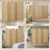 HOMCOM 6 Panel Room Divider, Bohemian Folding Privacy Screen, Natural Wood