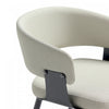 Luce Modern Metal Textured Vegan Leather Dining Chair in Oatmeal | Chaise de salle a manger moderne Luce en metal texture et cuir vegetalien couleur avoine