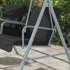 Outsunny 2-seat Patio Swing Chair With Adjustable Canopy, Centre Table