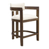Lucas 26" Rubberwood Counter Height Bar Stool with Upholstered Seating Set of 2,Walnut Dining Chair | Lucas Ensemble de 2 tabourets de bar en bois de caoutchouc de 26" avec assise rembourree, noyer