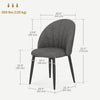 HOMCOM Dining Chairs Set of 4 Kitchen Chairs with Metal Legs Charcoal Grey