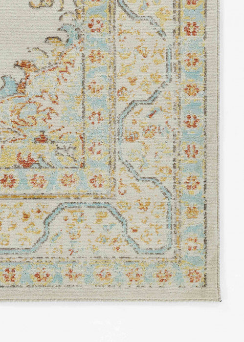 Esme Traditional 6'7\" x 9'6\" Area Rug in Ivory Indoor Area Rug