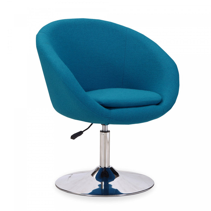 Hopper Modern Upholstered Swivel Lounge Chair in Blue - Set of 2 Accent Chair