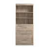 Bestar Pur 36 W Closet Organizer with Drawers - Rustic Brown|Organisateur de garde-robe Pur de Bestar de 36 po (L) avec tiroirs - brun rustique