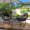 Outsunny Hammock Camping Chair Set Of 2 With Adjustable Back, Cup Holder