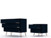 Rockefeller Mid-Century Modern 2-Piece Dresser Set in Midnight Blue | Ensemble de commodes 2 pieces Rockefeller style milieu du siecle, bleu minuit