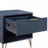 Dumbo Modern 20" Fluted Nightstand in Midnight Blue (1-Drawer) | Table de nuit moderne Dumbo 20" a cannelures, bleu minuit (1 tiroir)